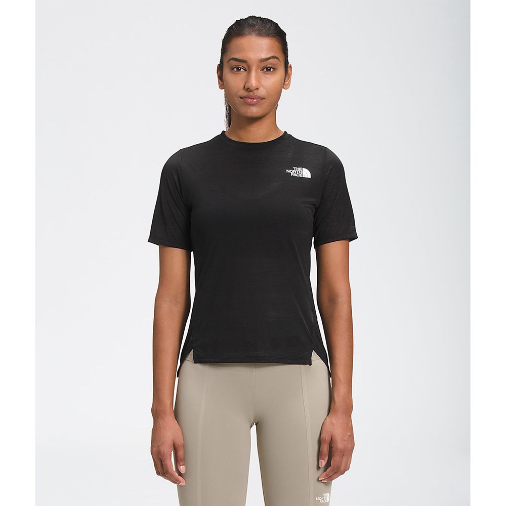 The North Face Shirts Womens Australia - The North Face Up With The Sun S/S Black Flashdry (NAK-4065